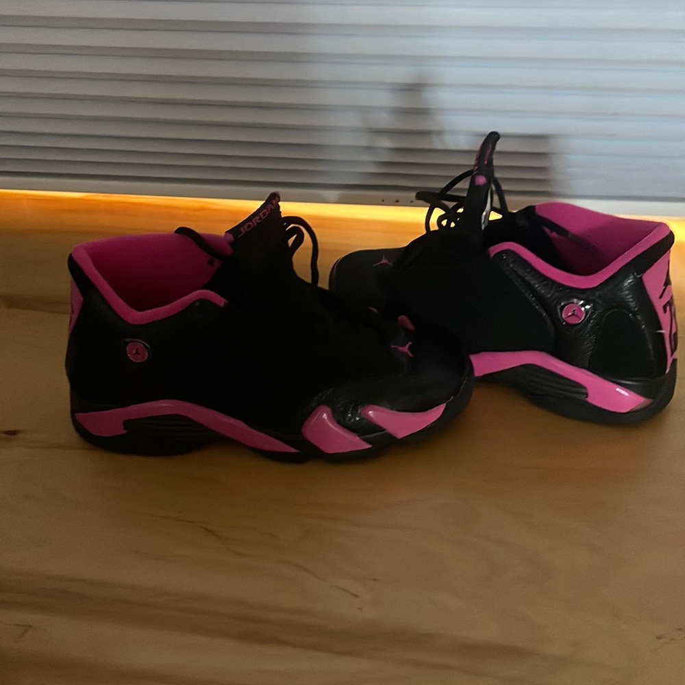 Jordan 14 size 5.5 Black and Pink made in Indonesia
